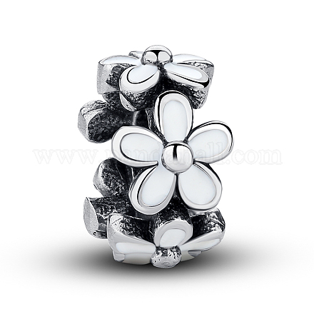 925 Thai Sterling Silber Emaille Kranz europäischen Perlen STER-FF0003-015-1