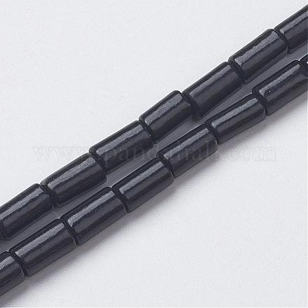 Synthetic Black Stone Beads Strands G-G968-E02-1