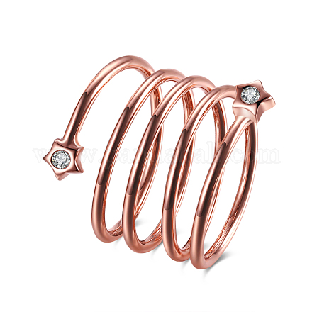 Ottone zirconi cinque loop con anelli di barretta stella per la festa RJEW-BB16307-7RG-1