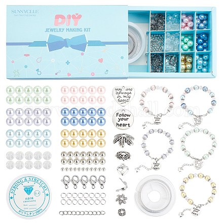 Kit de diy para hacer pulseras de perlas marinas de sunnyclue DIY-SC0017-88-1