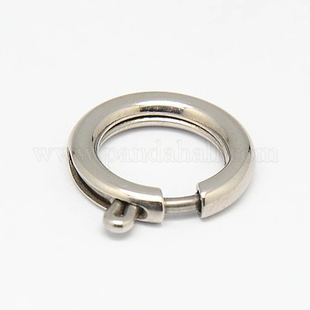 304 Stainless Steel Spring Ring Clasps STAS-O040-02-1