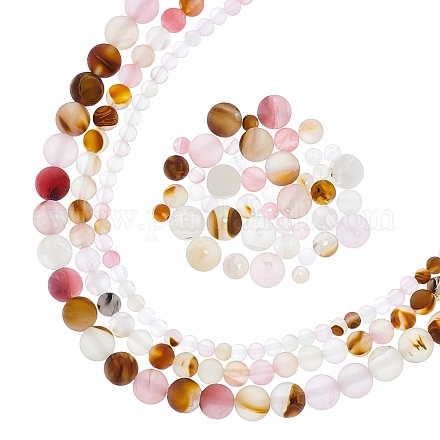Arricraft 3 fili 3 stili fili di perle di vetro di pelle di tigre G-AR0004-65-1