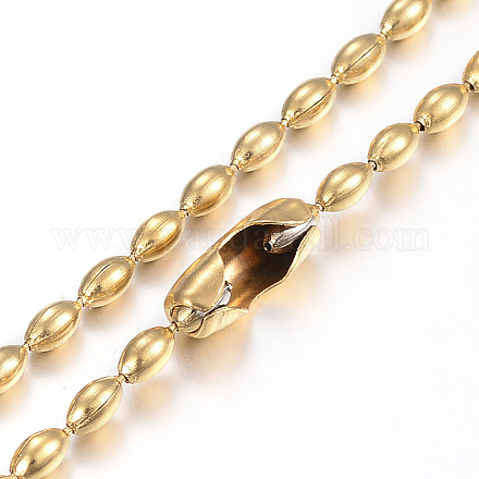 304 Stainless Steel Ball Chain Necklaces Making MAK-I008-03G-A02-1