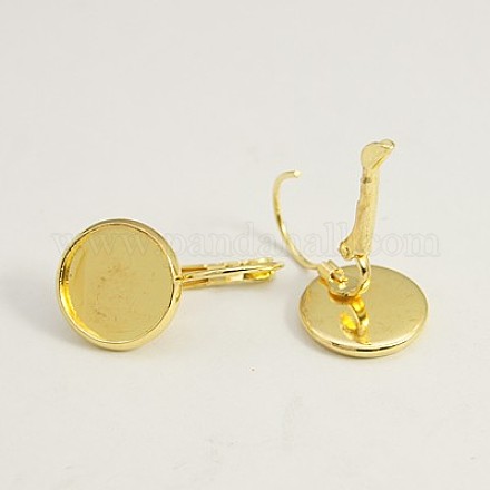 Brass Leverback Earring Findings KK-C1244-NRG-1