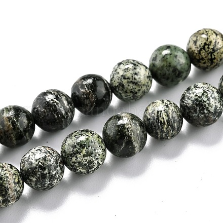 Fili naturali di perle di diaspro verde zebrato G-O199-05B-1