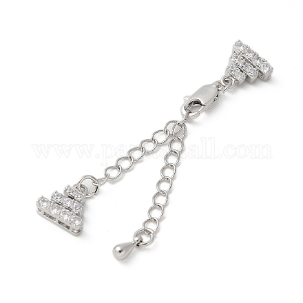 Удлинитель цепи из латуни с микропаве из циркония и стеклом KK-U052-20P-1