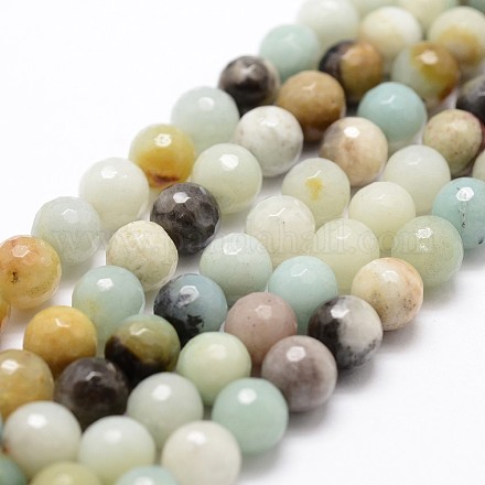 Brins de perles d'amazonite de fleurs naturelles G-D840-24-10mm-1