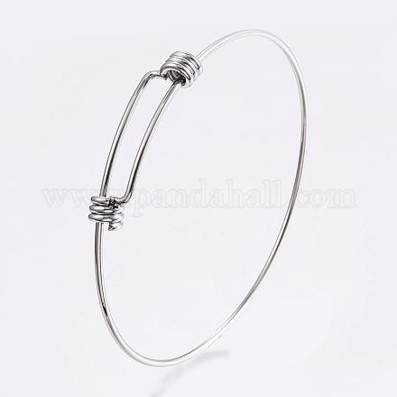 Adjustable 304 Stainless Steel Expandable Bangle Making BJEW-H510-01P-1