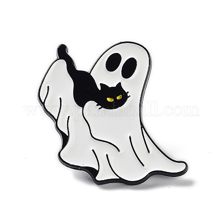 Fantôme avec broche en émail en alliage de chat noir JEWB-E034-02EB-06-1