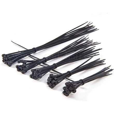 Pandahall Elite 500 шт. нейлоновые кабельные стяжки черные самоблокирующиеся стяжки на молнии для домашнего офиса TOOL-PH0008-01-1
