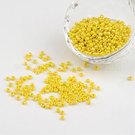Diy cuentas artesanales 8/0 opaco granos de semillas de vidrio redondas de colores brillantes X-SEED-A012-3mm-122-1