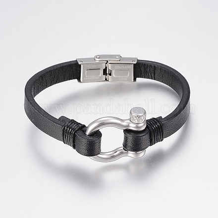 Bracelets en cuir pour hommes BJEW-P198-20-1