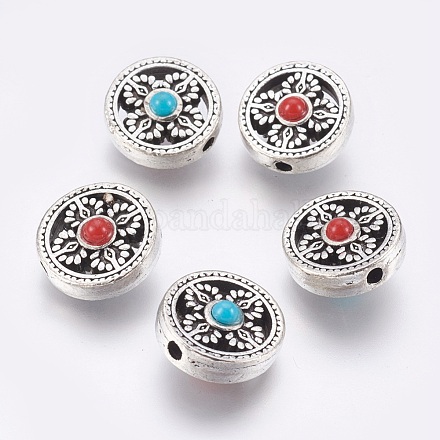 Perles en alliage de style tibétain TIBE-F023-01AS-1
