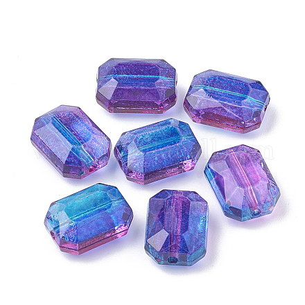 Two Tone Transparent Spray Painted Acrylic Bead ACRP-T005-28-1