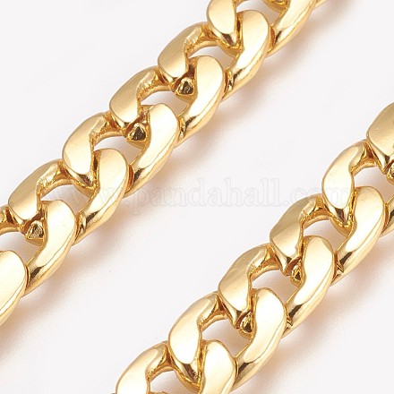 Vacuum Plating Brass Curb Chain Necklaces NJEW-O101-03G-1
