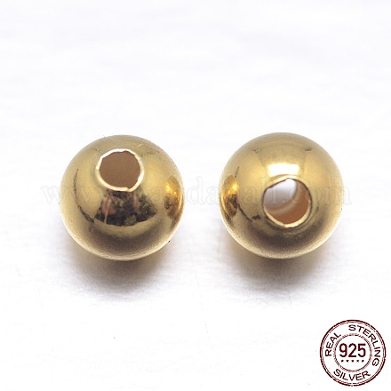 Perles intercalaires rondes 925 en argent sterling STER-M103-04-4mm-G-1