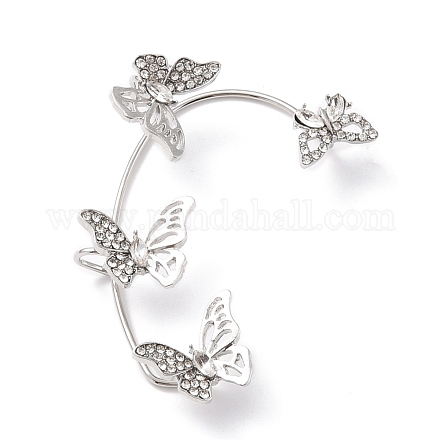 Boucles d'oreilles papillon en cristal de strass pour cadeau de fille de femmes EJEW-F275-01B-P-1
