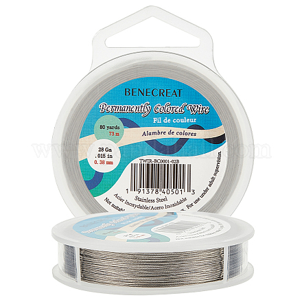 BENECREAT 73m 0.38mm 7-Strand Nylon Coated Craft Jewelry Beading Wire Tiger Tail Beading Wire for Necklaces Bracelets Ring TWIR-BC0001-02B-1