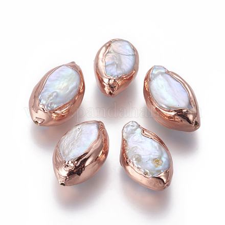 Natur kultivierten Süßwasser Perlen PEAR-F011-03RG-1