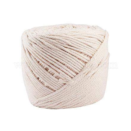 BENECREAT 3mmx200m 4-Strand Cotton Cord 100% Natural Handmade Macrame Cotton Rope for String Wall Hangings Plant Hanger OCOR-BC0012-A-07-1