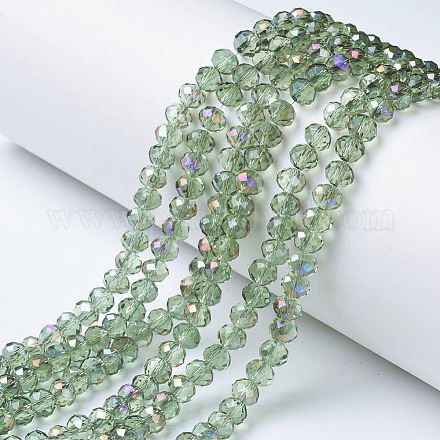 Electroplate Transparent Glass Beads Strands EGLA-A034-T3mm-F18-1