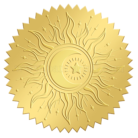 Adesivi autoadesivi in lamina d'oro in rilievo DIY-WH0211-147-1