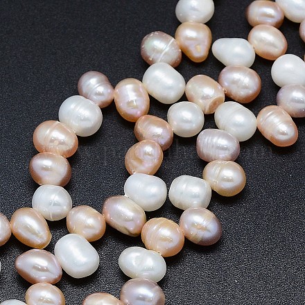 Brins de perles de culture d'eau douce naturelles PEAR-G004-03F-01-1