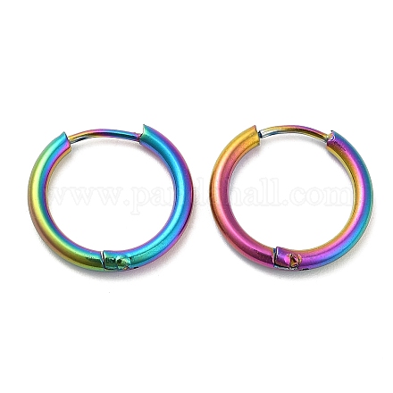 Ion Plating(IP) Titanium Alloy Huggie Hoop Earrings for Women EJEW-A100-01B-RC-1