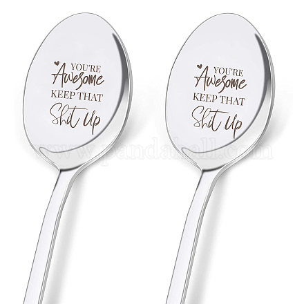 Stainless Steel Spoons Set AJEW-WH0160-029-1