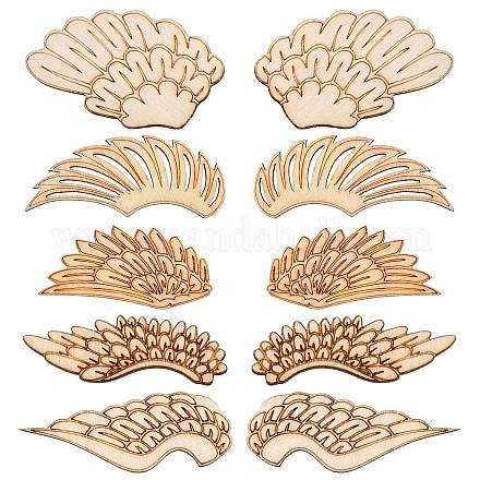 25 Paar 5 Holzcabochons im Stil WOOD-CJ0001-67-1