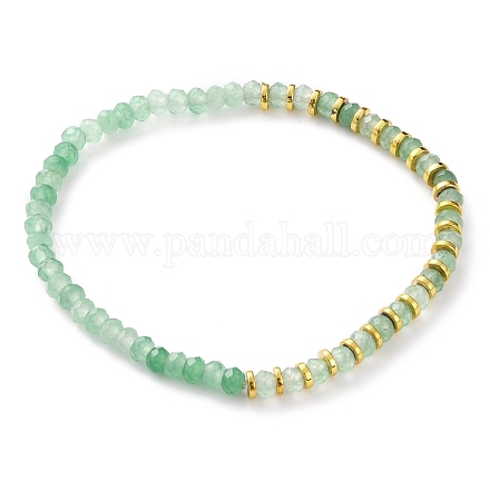 Bracelets extensibles de perles de jade de malaisie naturelles rondelles teintes BJEW-JB05806-03-1