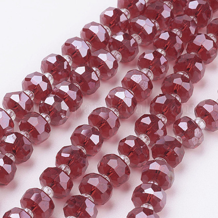 Electroplate Glass Beads Strands EGLA-E051-PL8mm-B01-1