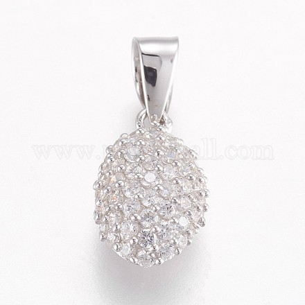 925 Sterling Silber Micro pave Zirkonia Charme STER-F044-03P-1