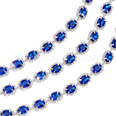 1 ярд латунных цепочек со стеклянными стразами KK-NB0003-96B-1