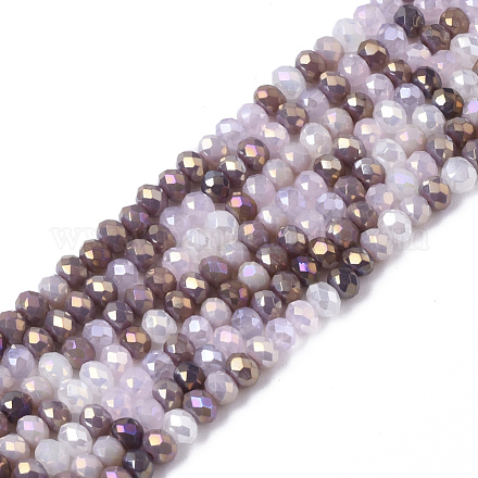 Chapelets de perles en verre électroplaqué EGLA-S192-001A-B01-1