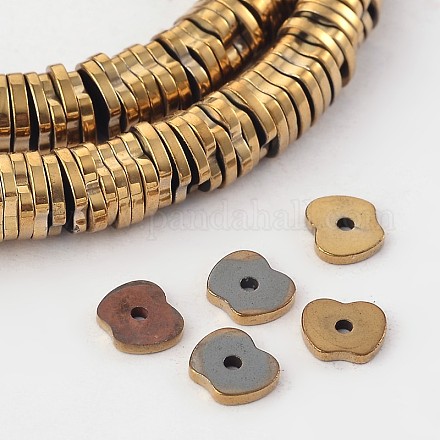 Electroplated Non-magnetic Synthetic Hematite Apple Bead Strands G-F234-11C-1
