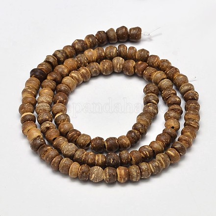 Chapelets de perles en rondelles de noix de coco naturelles COCB-O002-01F-1