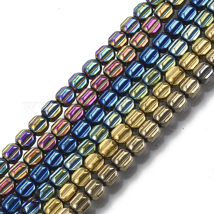 Chapelets de perles en hématite synthétique sans magnétiques G-S352-34-1