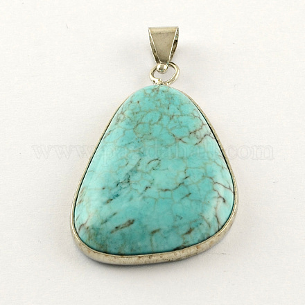 Natural Turquoise Triangle Pendants X-TURQ-S279-01-1