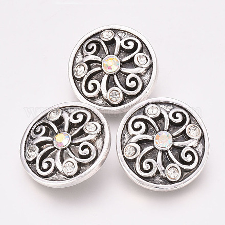 Alloy Rhinestone Snap Buttons SNAP-S009-030-1