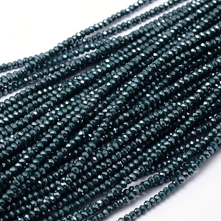 Faceted Rondelle Full Rainbow Plated Electroplate Glass Beads Strands EGLA-M004-2mm-A05-1
