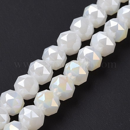 Chapelets de perles en verre opaque électrolytique EGLA-H101-01F-1