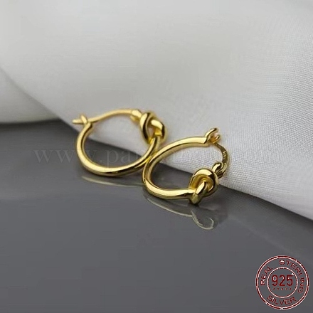 925 orecchini a cerchio con nodo in argento sterling per donna EJEW-BB72414-A-1