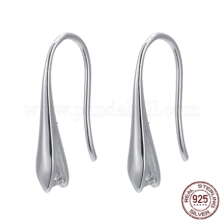 Rhodium Plated 925 Sterling Silver Earring Hooks STER-K168-116P-1