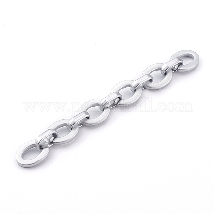 Opaque Spray Painted Acrylic  Linking Cable Chains AJEW-JB00914-02-1