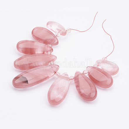 Cherry Quartz Glass Graduated Beads Strands G-K215-01B-1