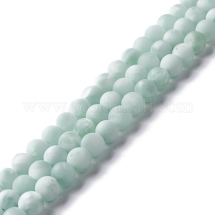 Brins de perles de verre naturel dépoli G-I247-15I-1