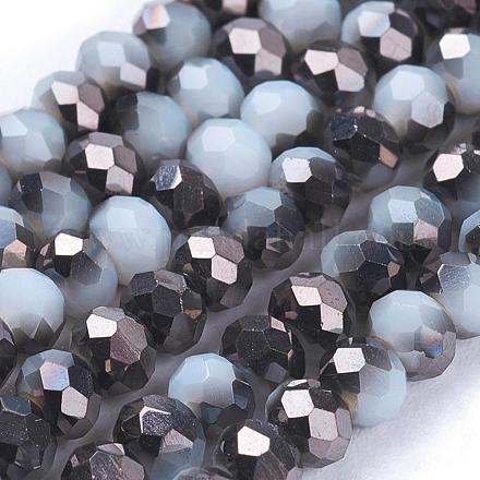 Chapelets de perles en rondelles facettées en verre électrolytique EGLA-D020-3x2mm-04-1