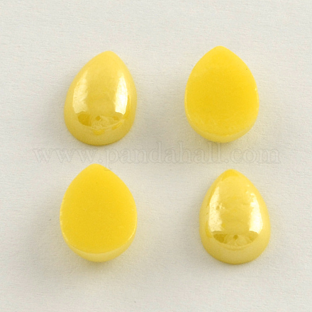 Pearlized Plated Opaque Glass Cabochons PORC-S778-4x7-11-1