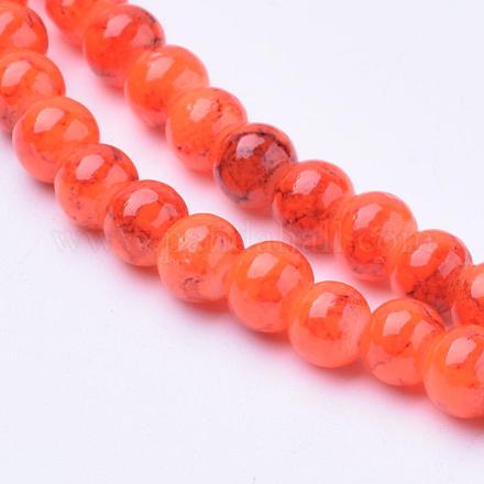 Spray Painted Glass Bead Strands GLAD-S075-4mm-39-1